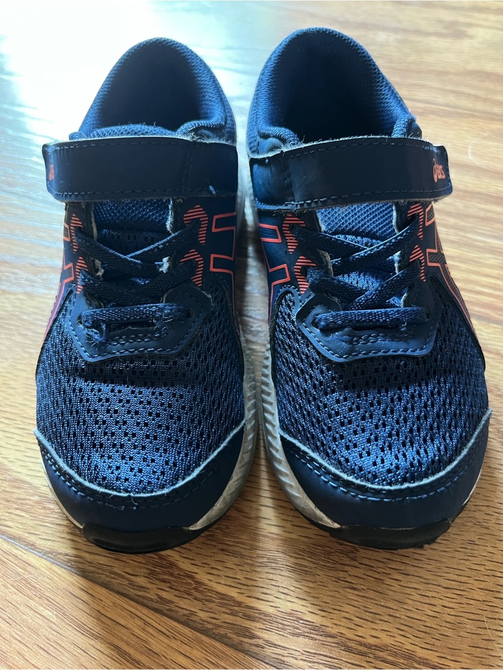 ASICS Kids Navy with Pink Accent Hook-and-Loop Sneakers - Picture 3 of 6